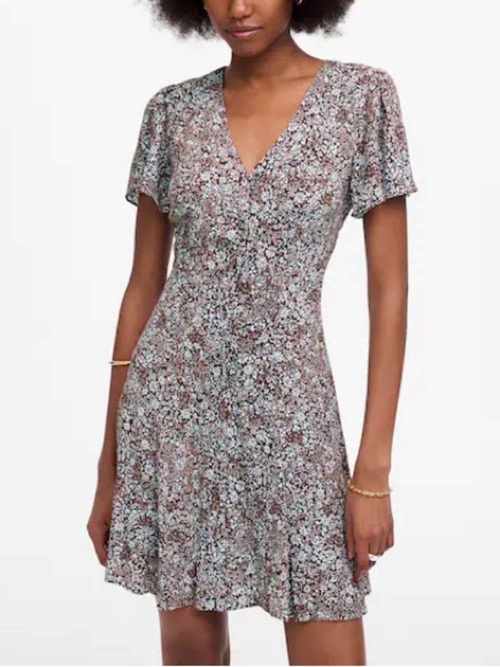 NWT Madewell Button Front Mini Dress Adelaide‎ Floral Henna Red Blue Size 10